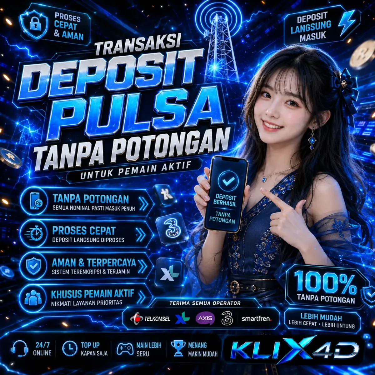 KLIX4D > Transaksi Deposit Pulsa Tanpa Potongan untuk Pemain Aktif - WooCommerce eCommerce